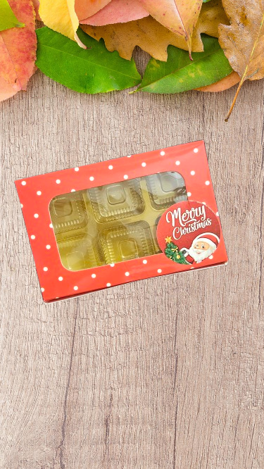6 Cavity Red & White Merry Christmas Box (Pack of 10)