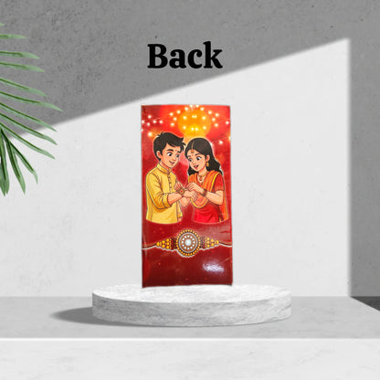 Happy Rakshabandhan Premium Design Chocolate Bar box (Pack of 10) (Size- 14*7*1 cm) For 50-60gm Chocolates