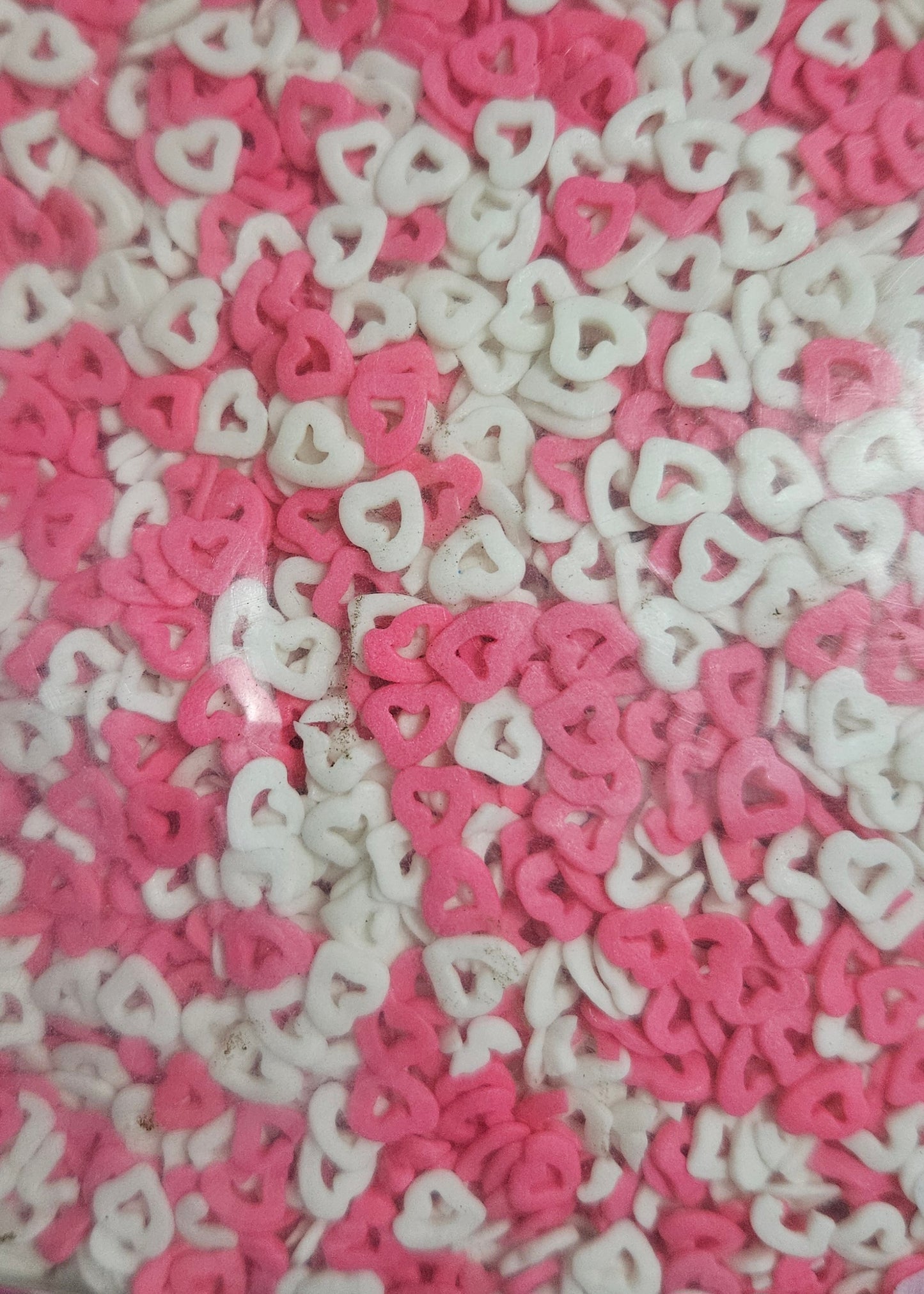 Hollow Heart Shape Sprinklers for cake & chocolates (100gm pack) (White & Pink Mix only)