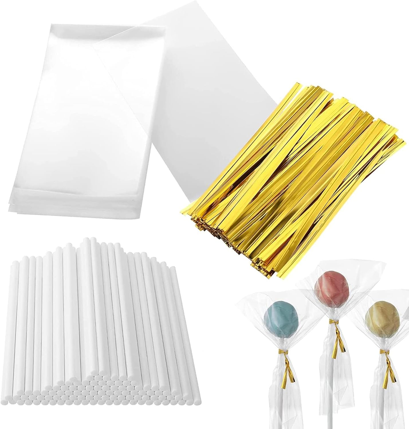 Lollipop Covers with Twist ties (Pack of 50 & 100)