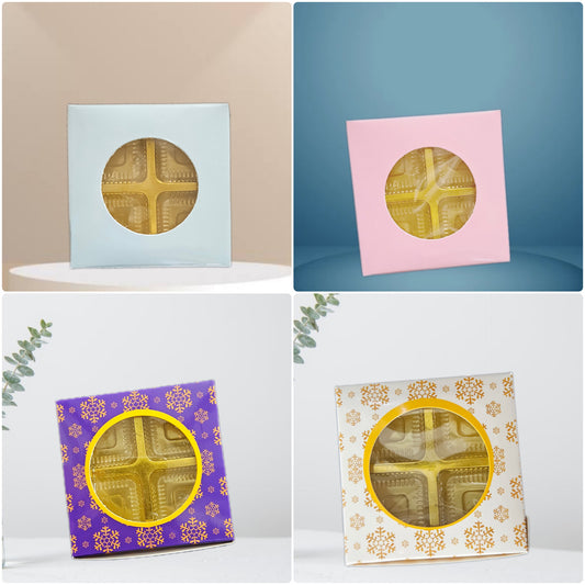 4 Cavity Chocolate Box (Set of 10) 4 Chocolate boxes