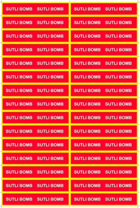Sutli Bomb Sticker for Mould no. 186 Diwali Cracker Chocolate & Candle Stickers (30 stickers )