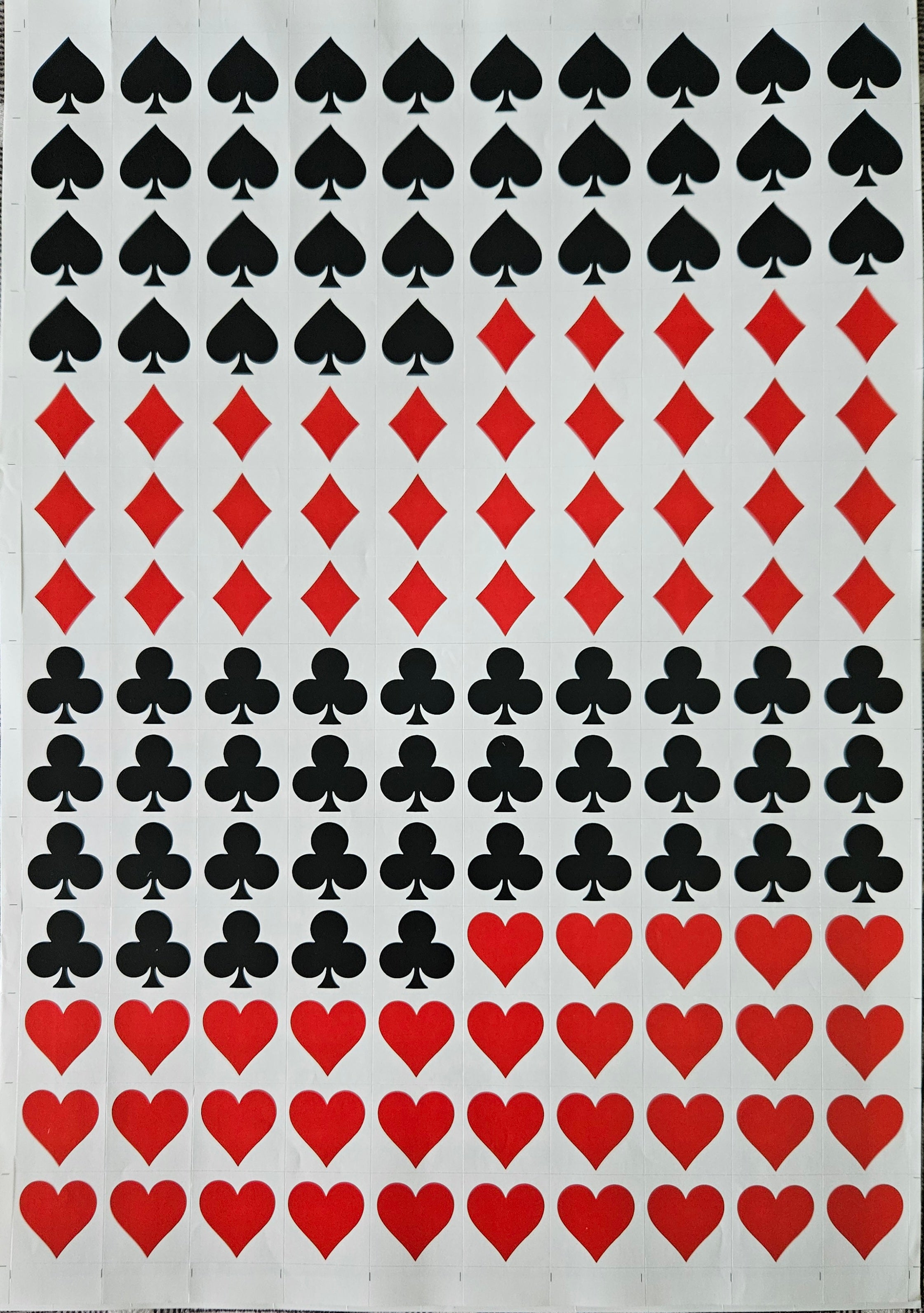 Cavity Size Play Card Design Sticker – Brand Packaging