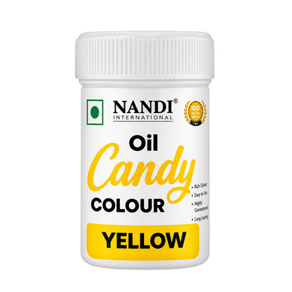 Nandi Oil Candy Color – Yellow (15g) | Edible Oil-Based Color for Chocolates, Cakes & Sweets