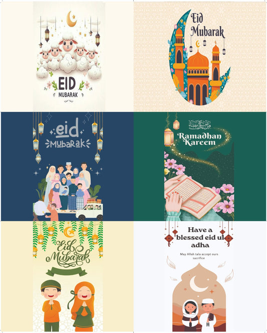 Happy Eid Chocolate Stickers | Cavity Size Eid Chocolate Stickers (6-8 Pcs for 50-100 gm bars)