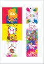 Happy Holi Bar size Stickers for 50-100gm chocolate bars (6 stickers)