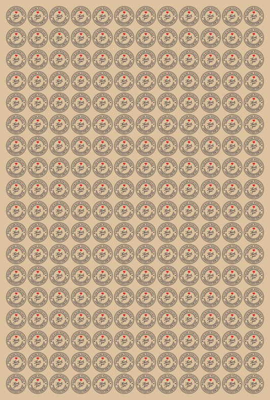 1 inch Thank you Stickers with text Handmade with love & specially for you