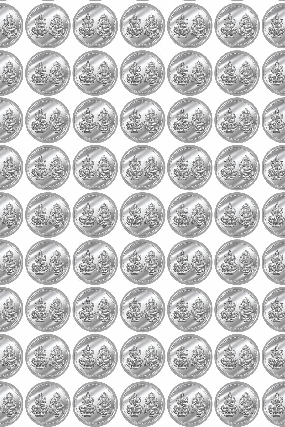 Diwali Special Laxmi Ganesh Silver coin Sticker (1.5 inch)