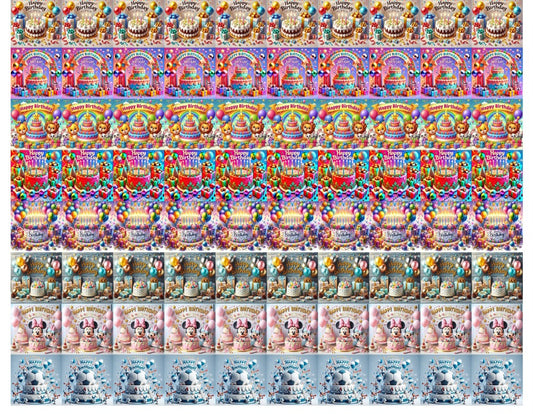 Happy Birthday Cavity Size Stickers (70 pcs)