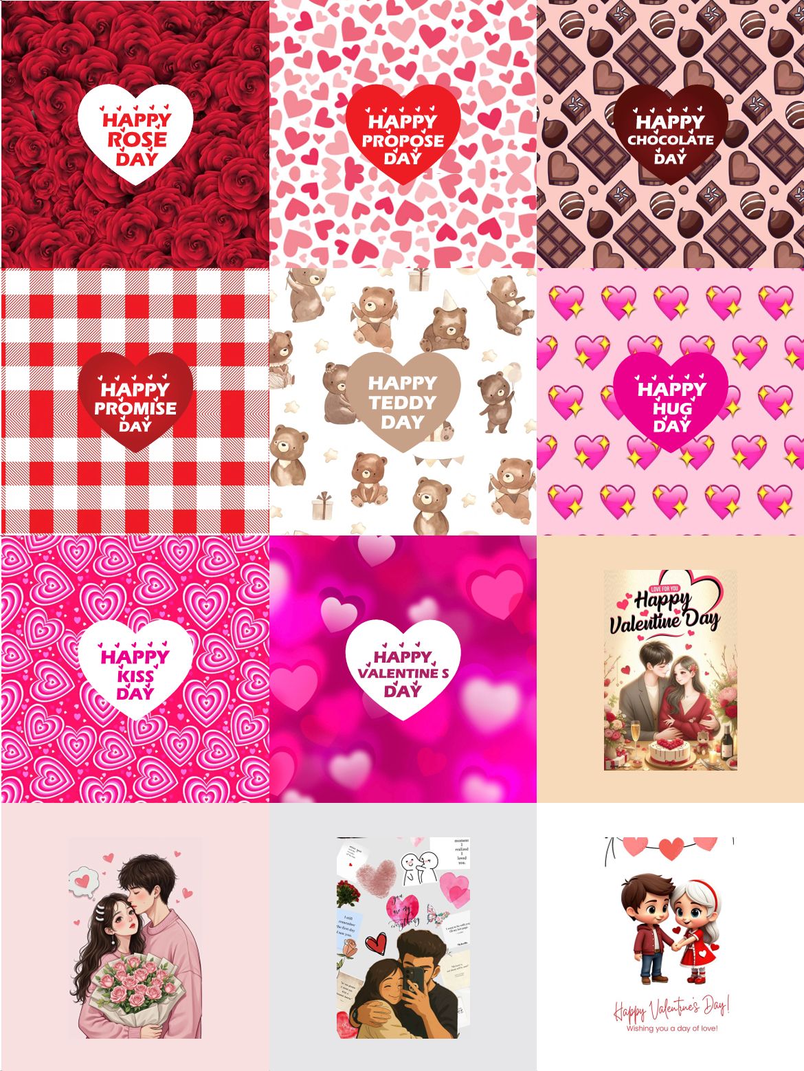 Happy Valentine's Day bar chocolate Stickers ( 8 stickers for 8 days) (20-40gm Chocolate bars)