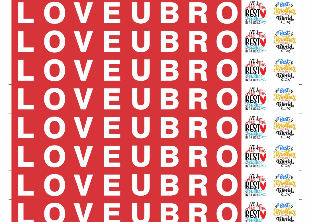 Rakshabandhan Special, Love U Bro Cavity Size Chocolate Stickers 1.2 inch