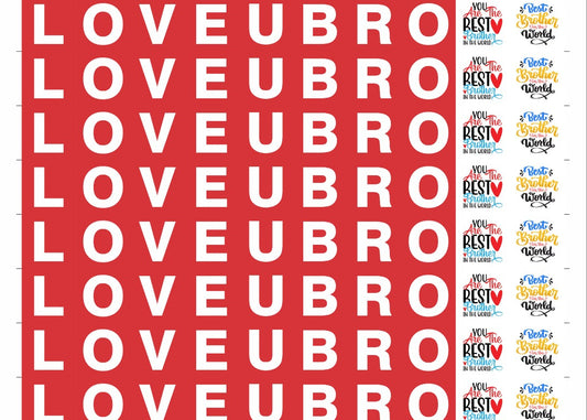 Rakshabandhan Special, Love U Bro Cavity Size Chocolate Stickers 1.2 inch