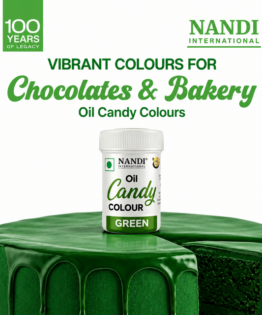 Nandi Oil Candy Color – Green (15g) | Edible Oil-Based Color for Chocolates & Sweets