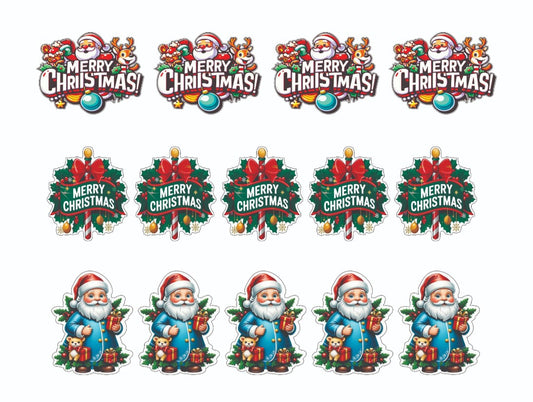 Merry Christmas Cutout Stickers (14 stickers) for multi purpose use