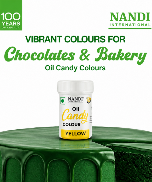 Nandi Oil Candy Color – Yellow (15g) | Edible Oil-Based Color for Chocolates, Cakes & Sweets