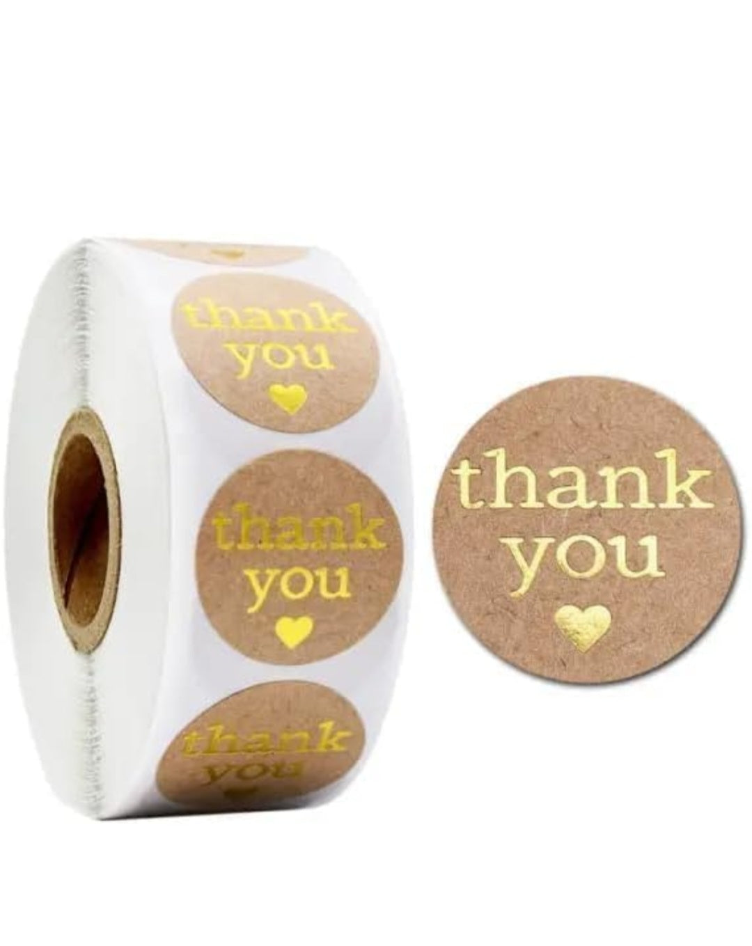 1 Inch Premium Thank You Stickers| Round Thank You Adhesive Sticker for Small Business Wedding Supplies Packing Stickers Gift Wrap | Thank You Stickers Golden | Pack of 500