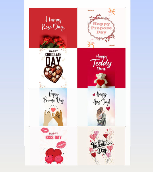 Happy Valentine's Day bar chocolate Stickers ( 8 stickers for 8 days)