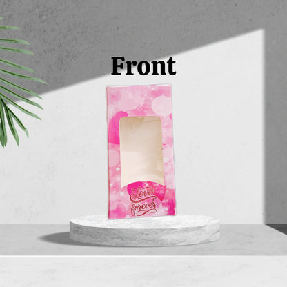 Happy Anniversary Design Big Size Pink Chocolate Bar box (Pack of 5 & 10) (Size- 17*9*1.5cm) for 80-100gm Chocolates