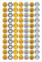 Diwali Special Gold & Silver coin Sticker (1.5 inch)