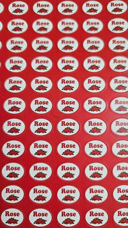Rose Flavour Small 0.5 inch Chocolate Stickers
