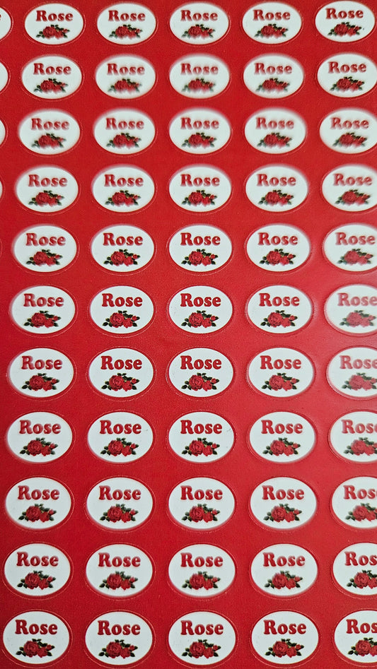 Rose Flavour Small 0.5 inch Chocolate Stickers