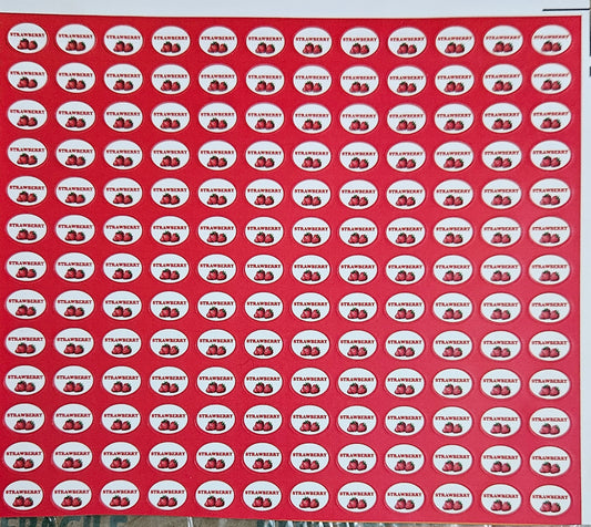 Strawberry Flavour Small 0.5 inch Chocolate Stickers