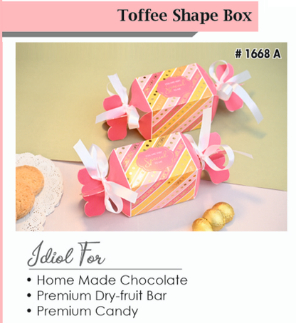 Premium Toffee Shape Chocolate/ Candy Gift box with gold leaf (Pack of 10) 2 Mix colours