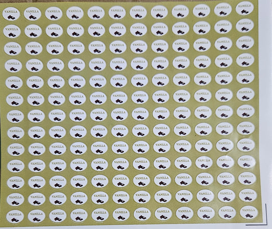 Vanilla Flavour Small 0.5 inch Chocolate Stickers