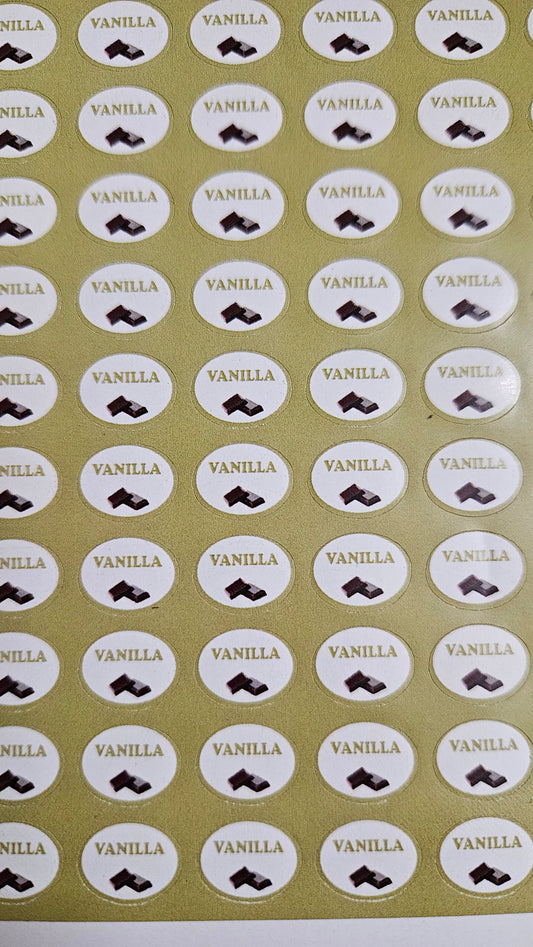 Vanilla Flavour Small 0.5 inch Chocolate Stickers