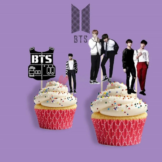 6pcs BTS theme Birthday Cake Topper| Cupcake Toppers| Bday Decorations Items