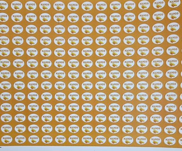 Mango Flavour Small 0.5 inch Chocolate Stickers